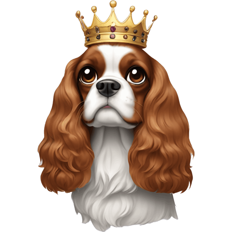 King Charles spaniel with queen fingerprint mark on the head  emoji