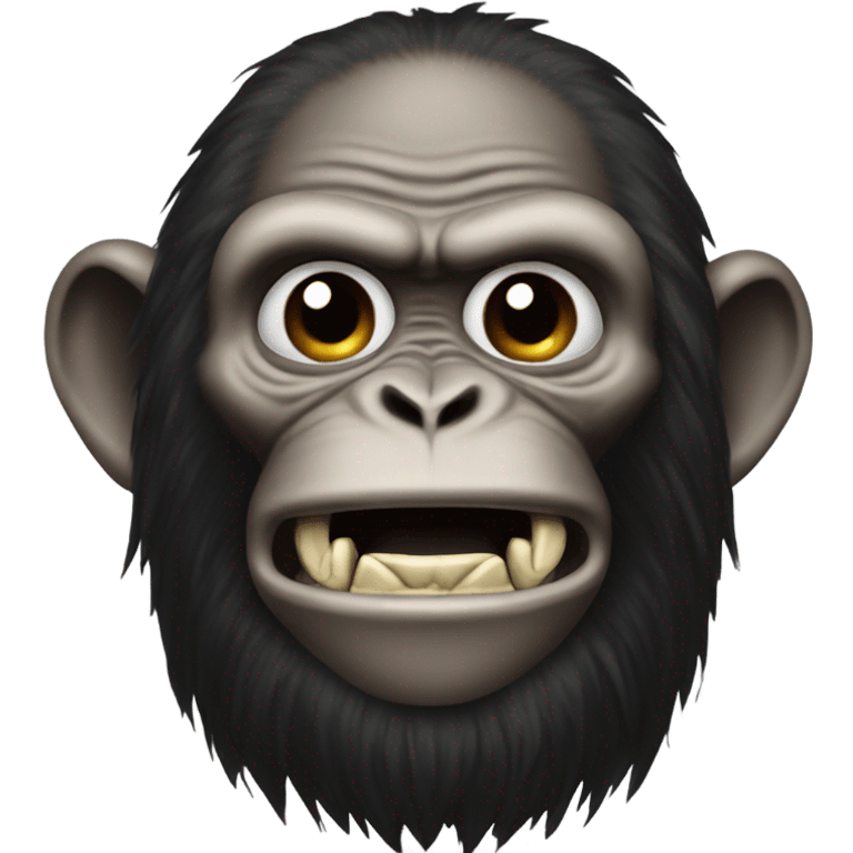 Monkey playing death metal emoji