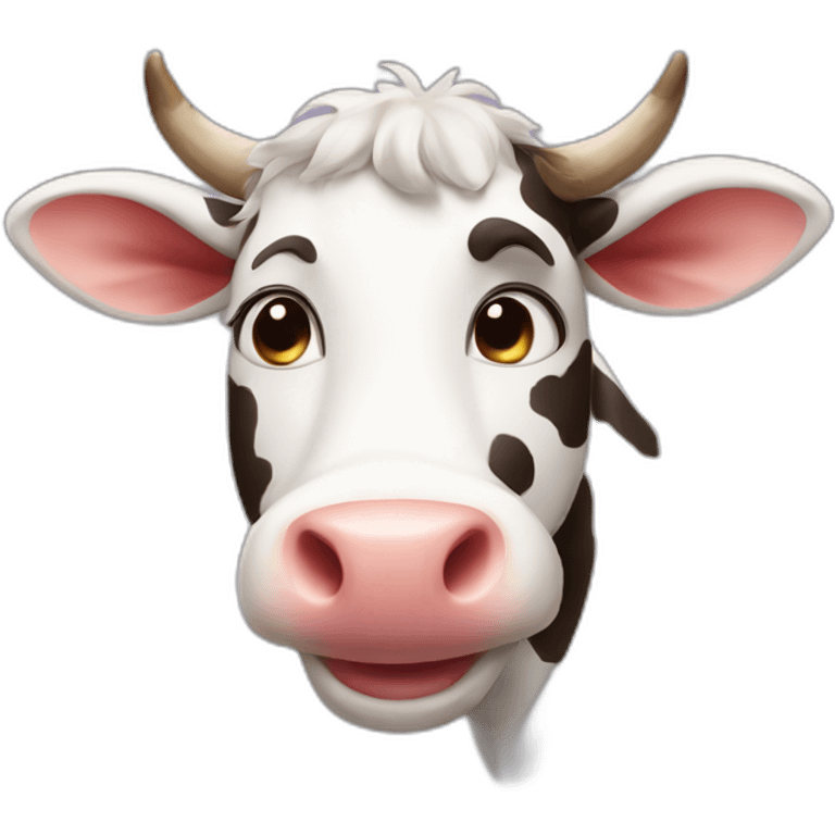 A smiling cow emoji