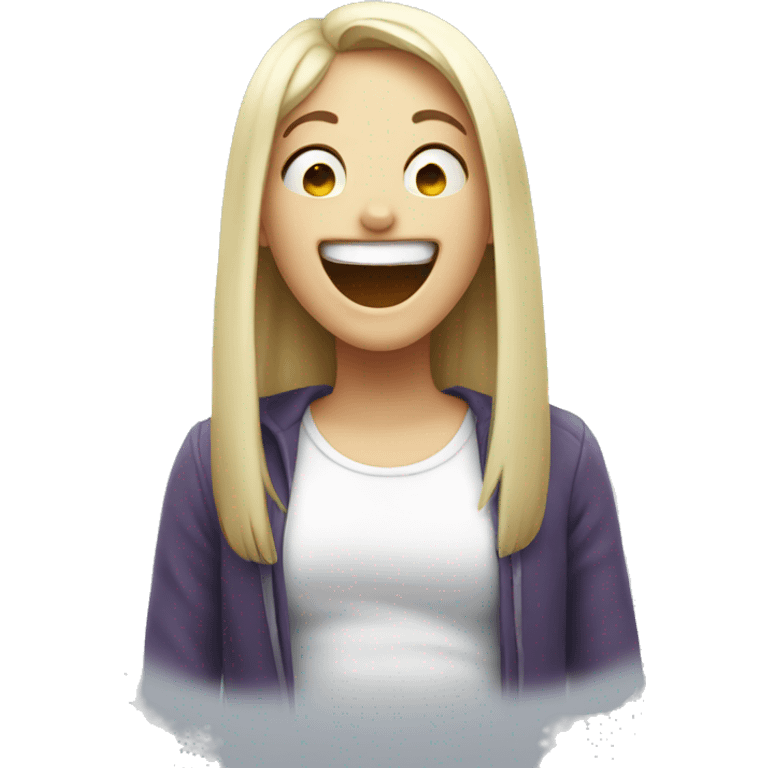 Girl laughing at ghost  emoji