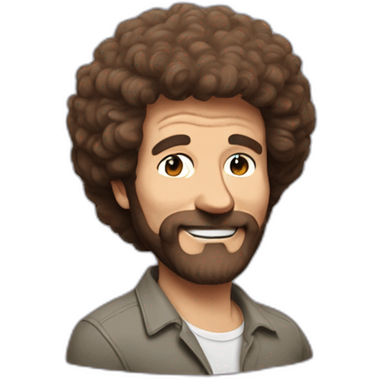 Bob ross with cat in hair emoji