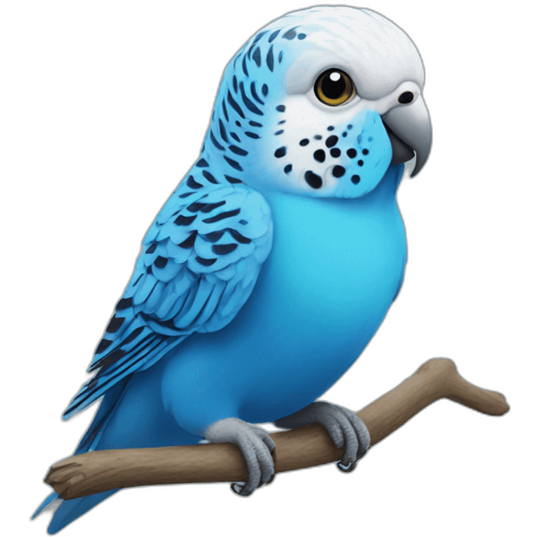 realism blue budgie bird emoji