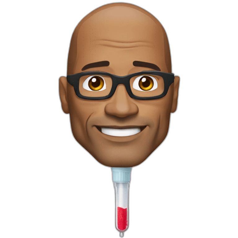 Dwayne Johnson with syringe emoji