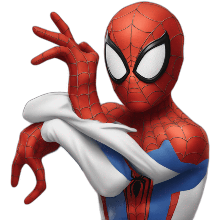 Spider man with a White and red suit emoji