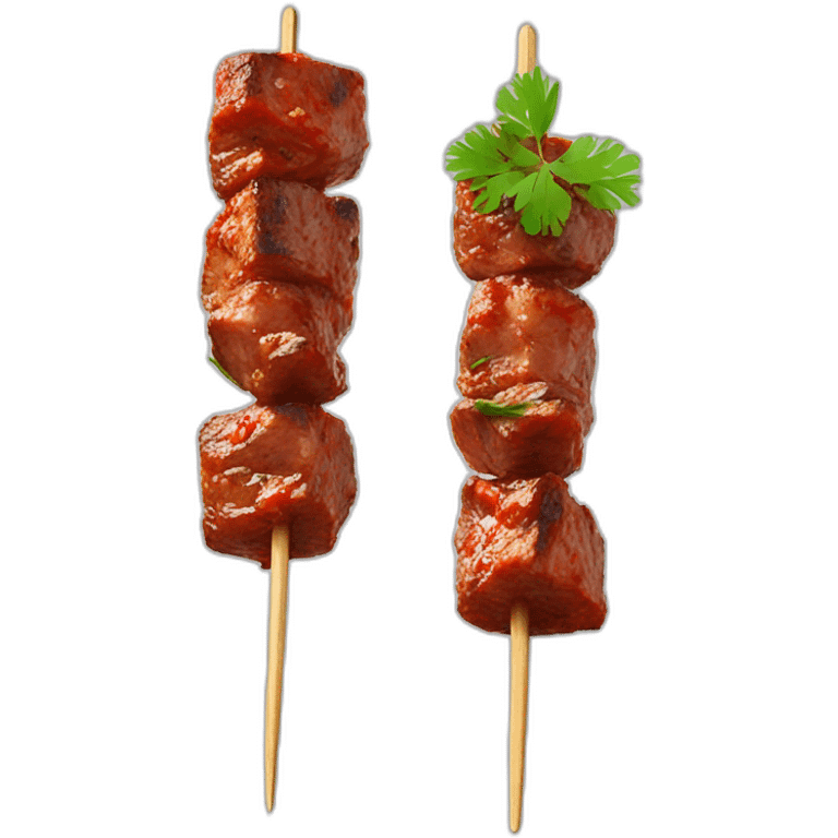 tikka beef pieces on skewer emoji