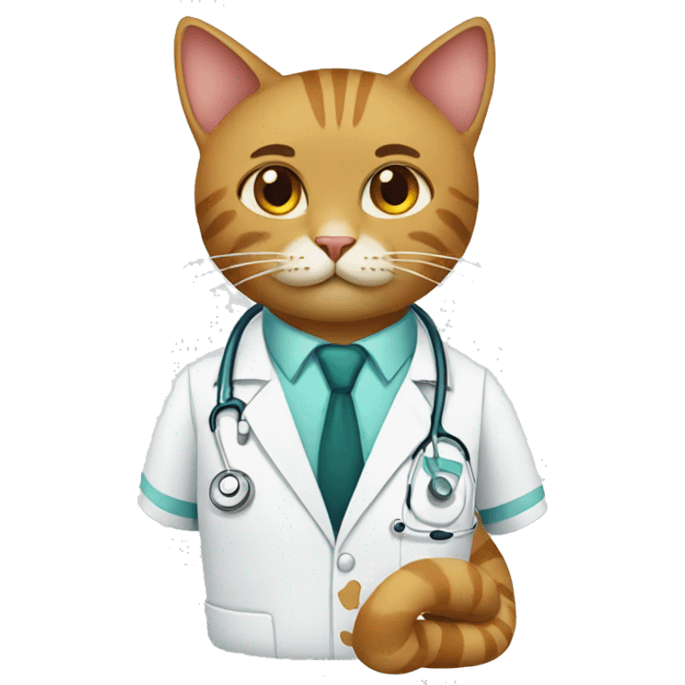 The cat is a doctor emoji