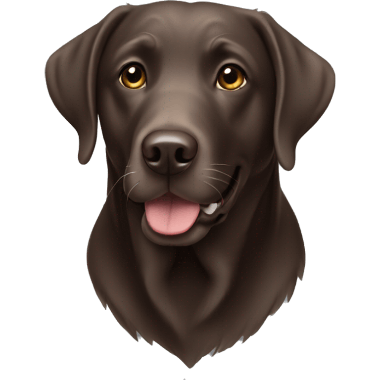 Old chocolate Labrador with grey face emoji