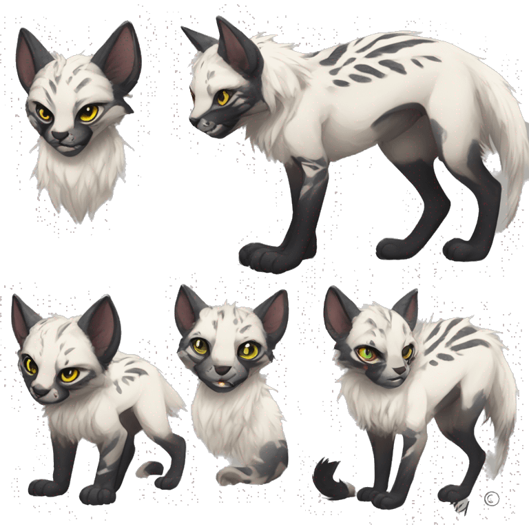 Modern Feral Rare Fantasy Vernid-Trico-species by LiLaiRa, random markings, full body emoji