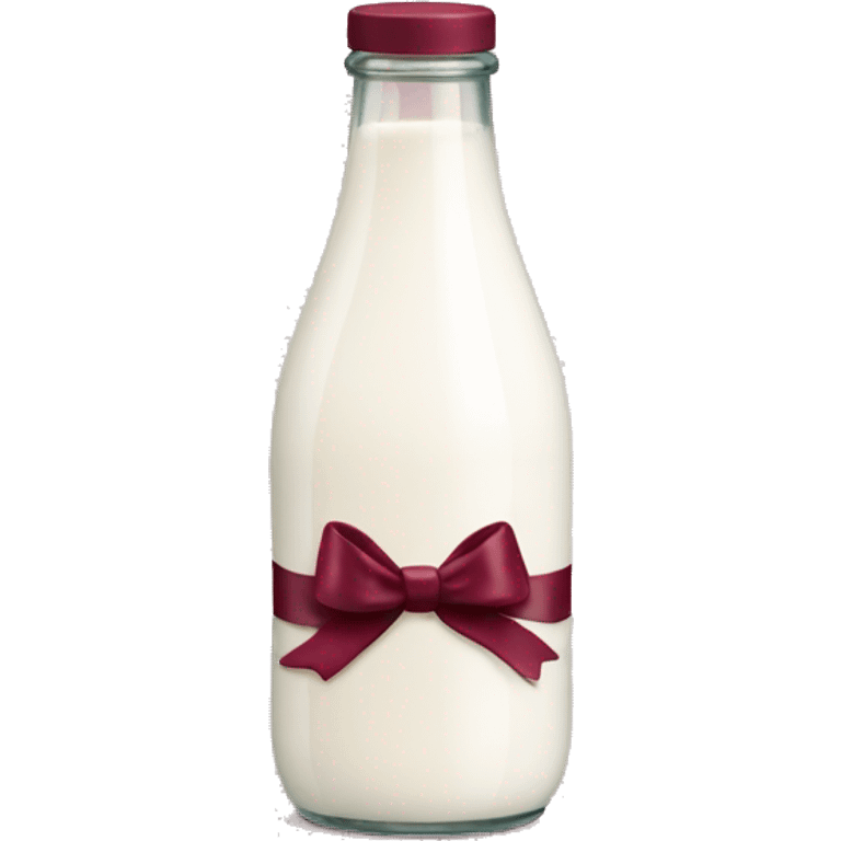 aesthetic milk bottle with burgundy bow emoji