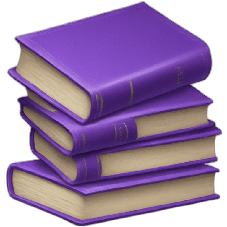 purple three books emoji