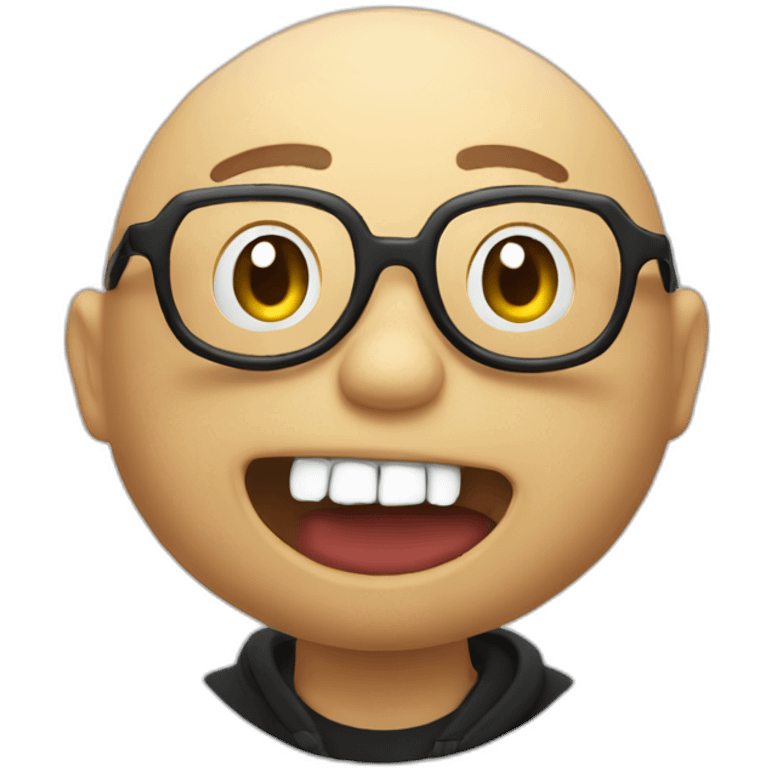 Anthony fantano chomping on a vinyl emoji