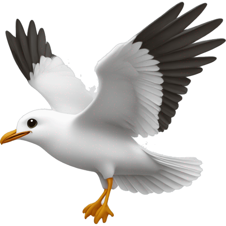 mouette qui vole avec des ailes emoji