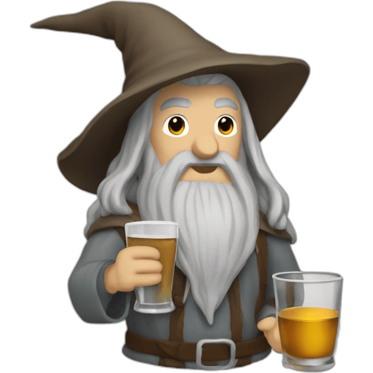 Gandalf drinking warrior emoji