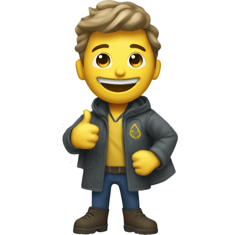 Fallout thumbs up guy wearing a raincoat emoji