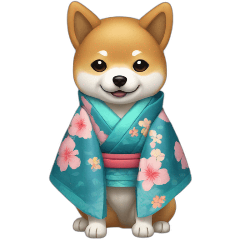 shiba dog with kimono emoji