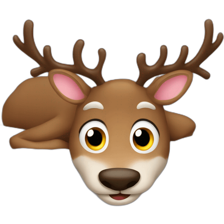 Santa reindeer under the bed  emoji