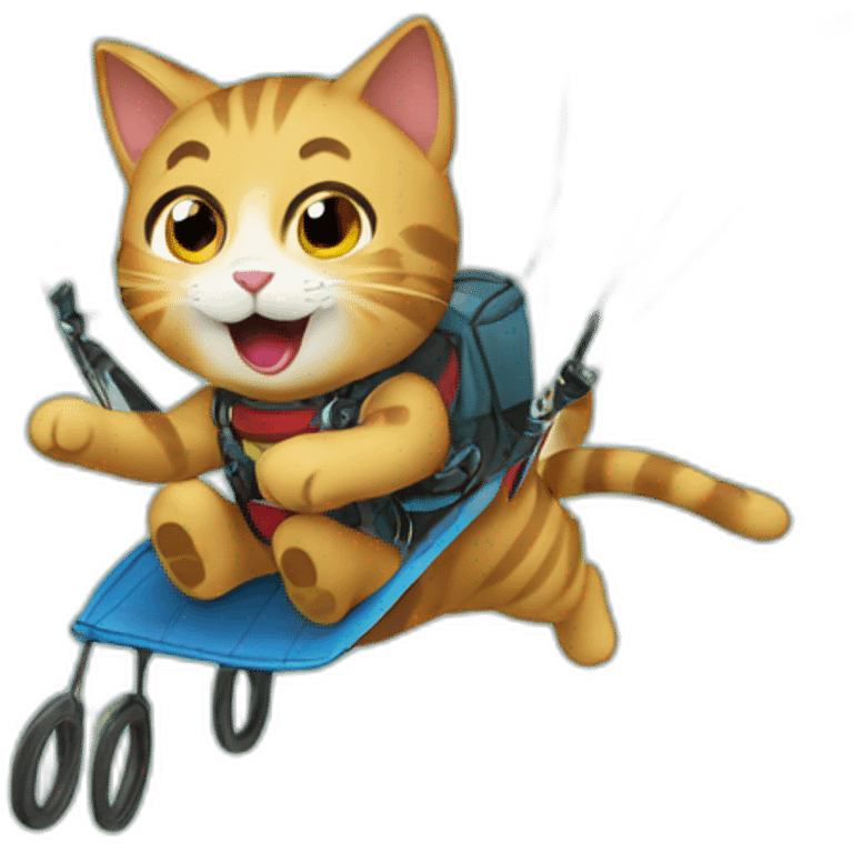 cat paragliding emoji