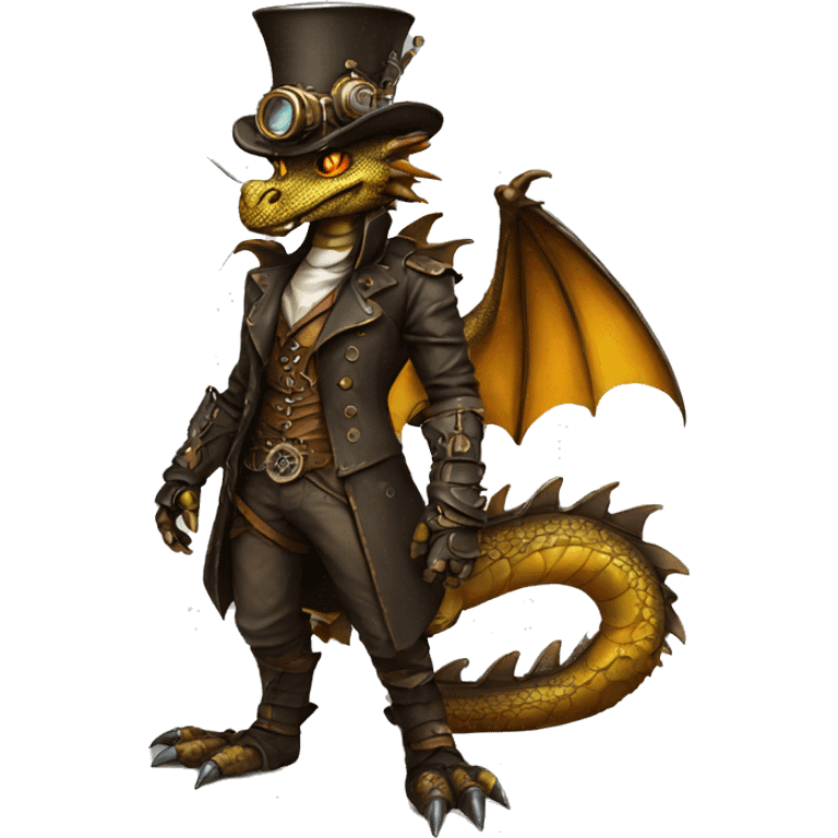 Steampunk Dragon full body emoji