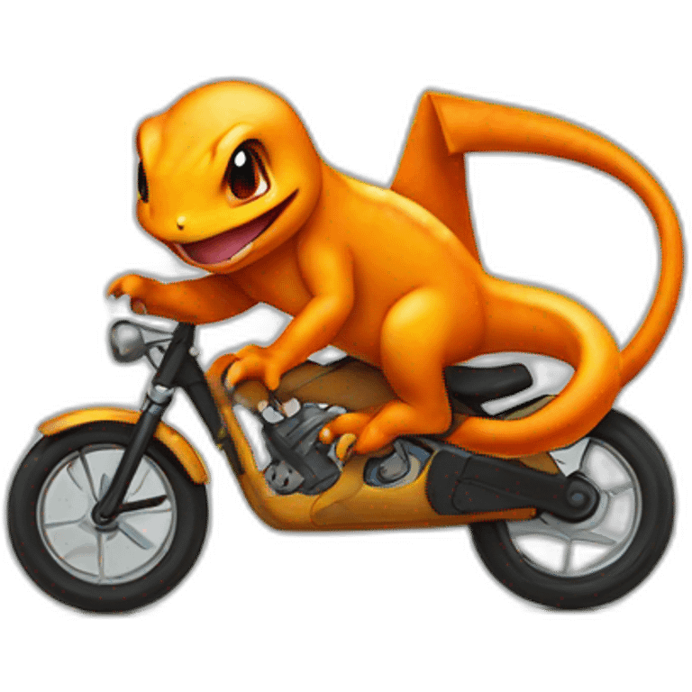 Charmander doing a wheelie emoji