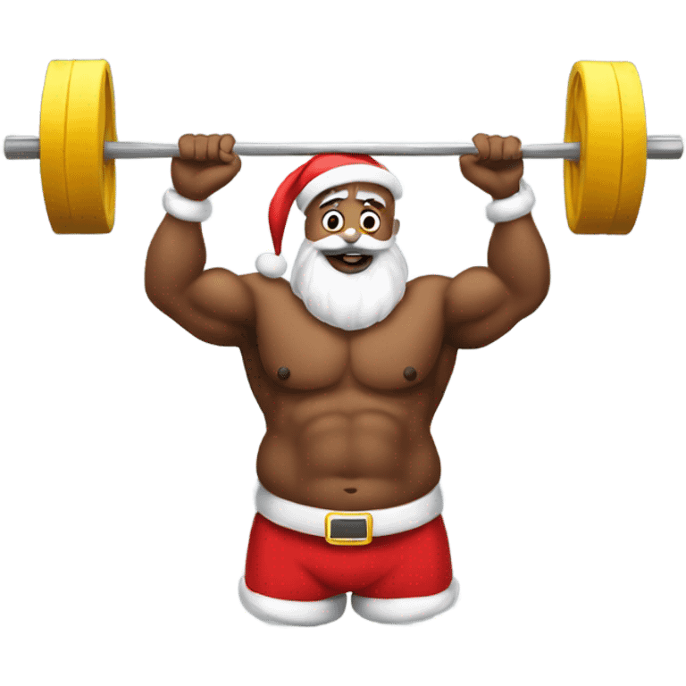 Santa working out with a barbell  emoji