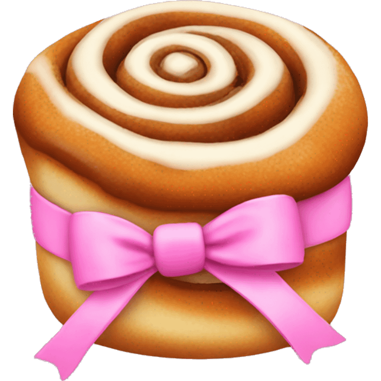 Cinnamon roll with pink bow  emoji