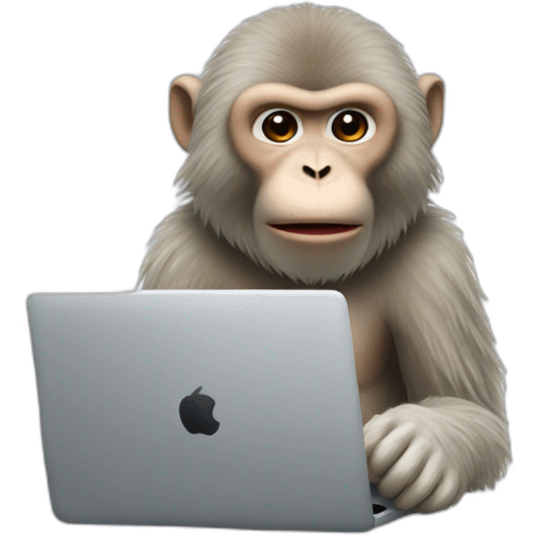 Snow monkey playing pc emoji