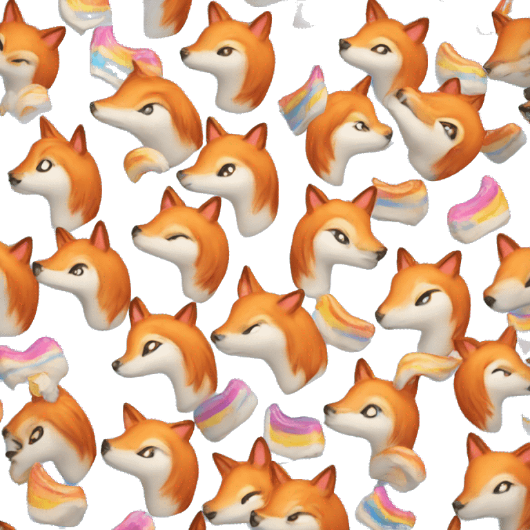 fox rainbow unicorn emoji