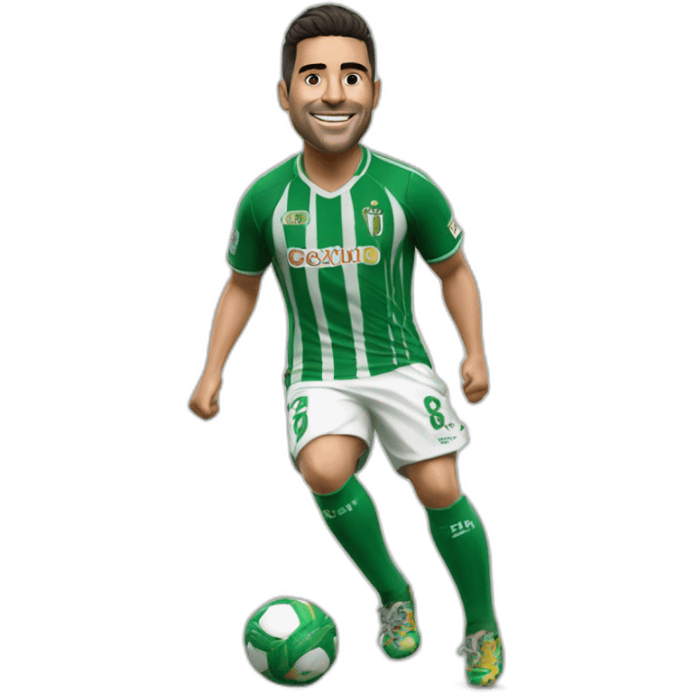 Hiperrealist joaquín sanchez celebration goal with betis tshirt emoji