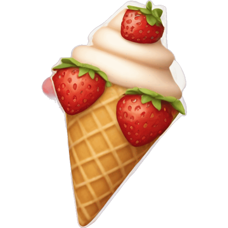 strawberry wafer cone  emoji