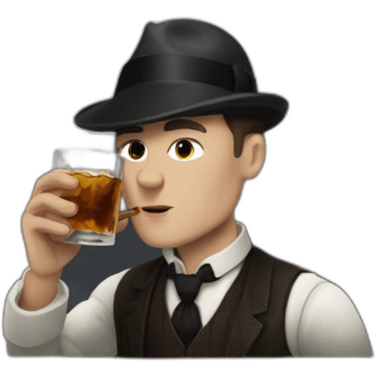 Tommy shelby peaky blinders drinking whisky emoji