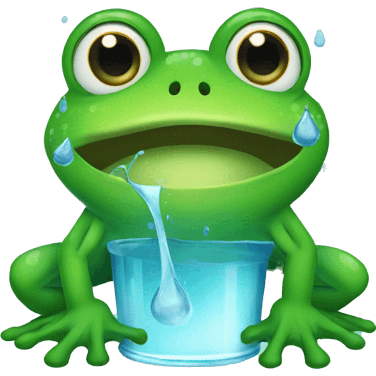 froggie with water drops emoji