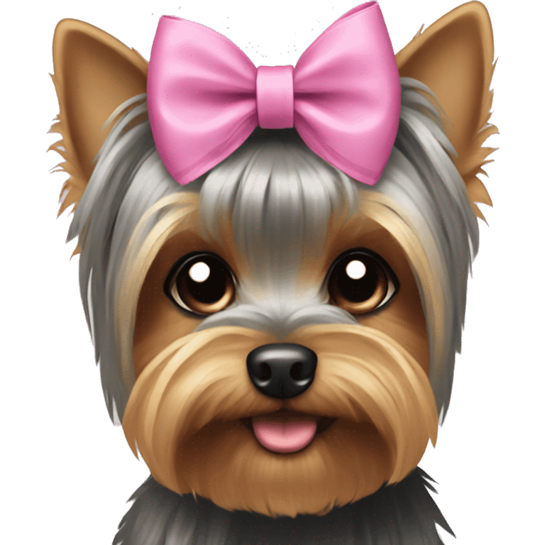 Grey yorkie with bow emoji