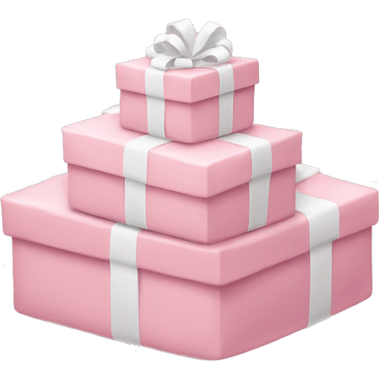 pile of stacked Light pink and white Christmas gifts emoji