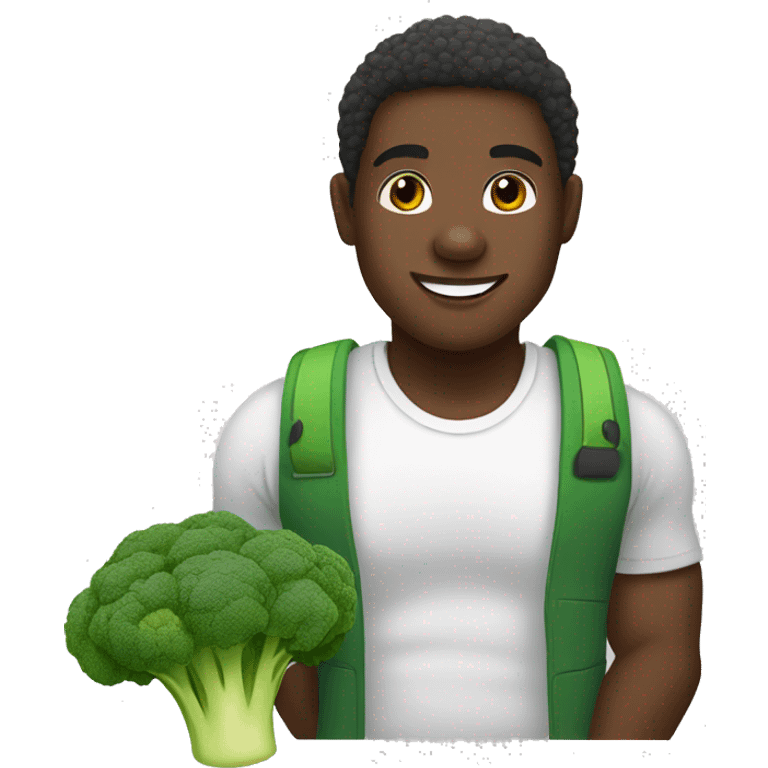 healthy black person with broccoli emoji