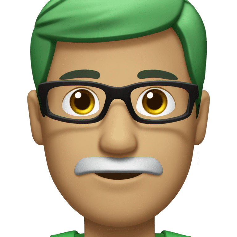 Hombre de piel blanca, cuerpo completo alto, cabello negro corto y liso, ojos color verde oscuro y gafas negras emoji