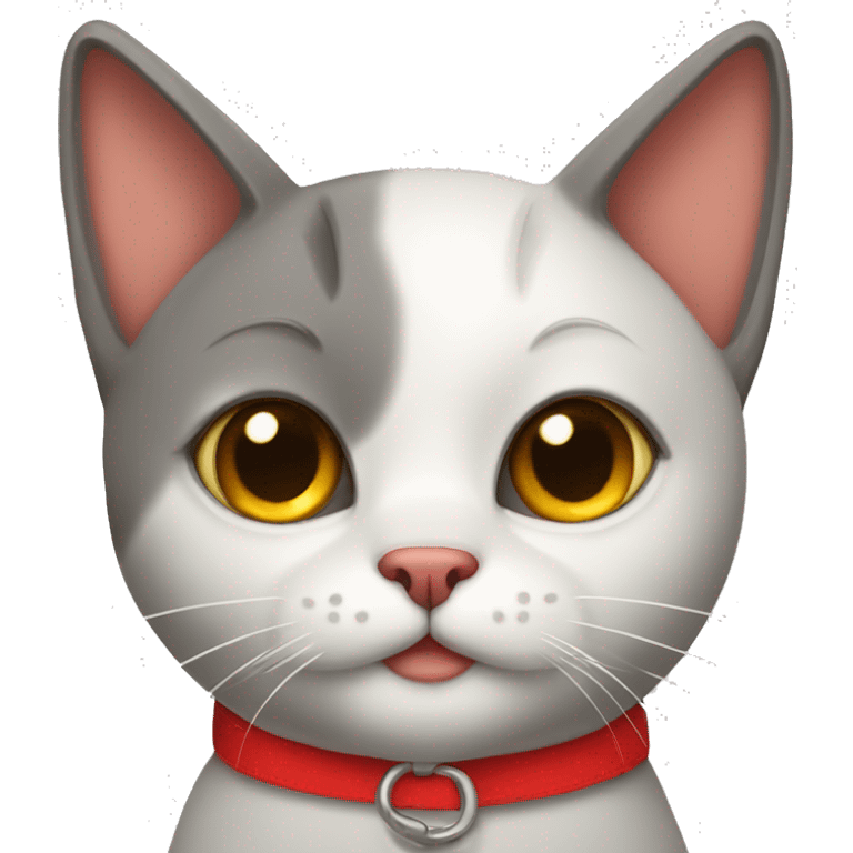 Cat wearing red collar emoji