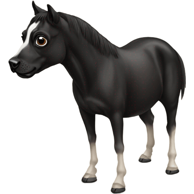 pug with a black horse emoji