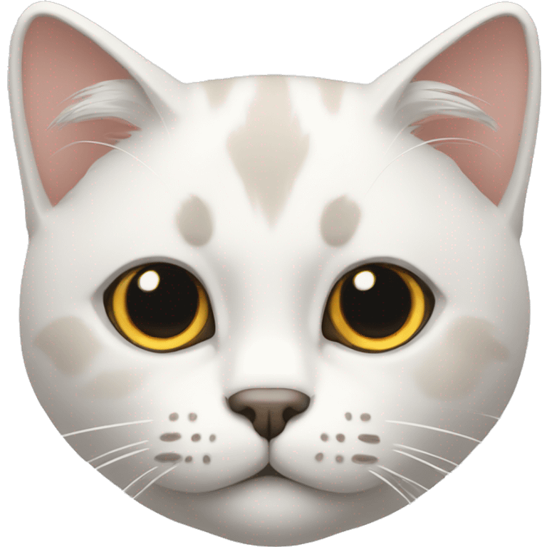 gato blanco con cara de malo emoji