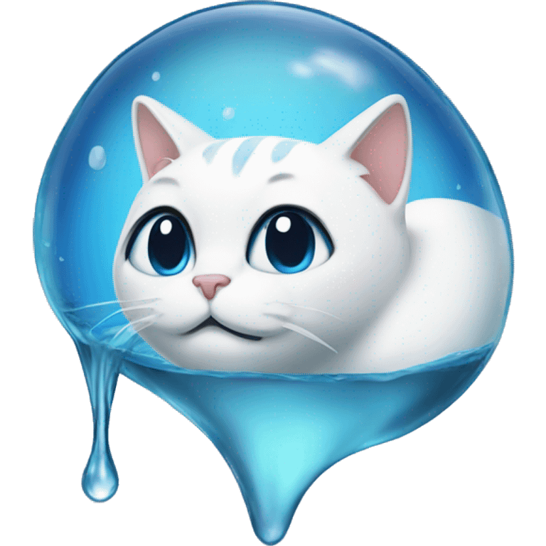 Water dripping on a cat emoji