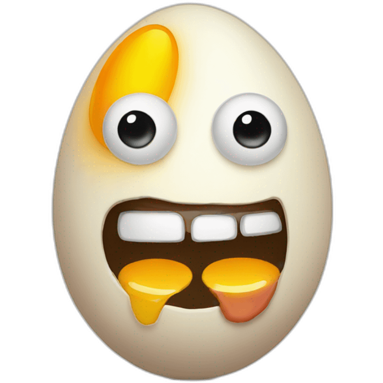 Two eggs with mad faces emoji