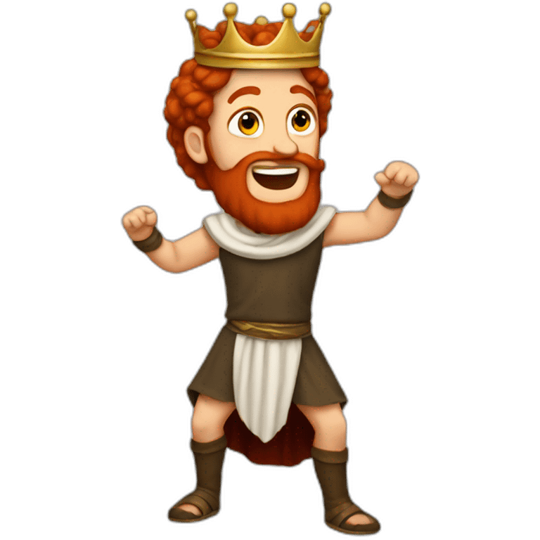 King David dancing red-haired biblical emoji