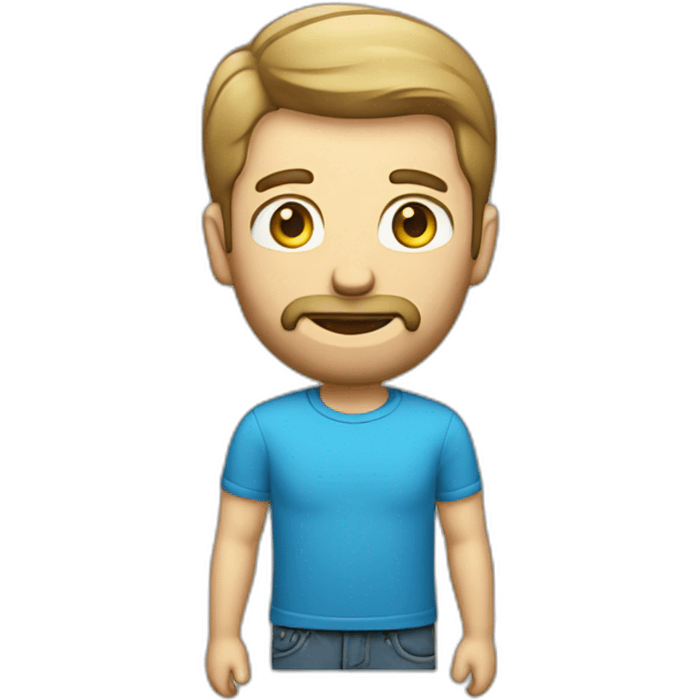 caucasian male with small beard blue shirt and with money emoji