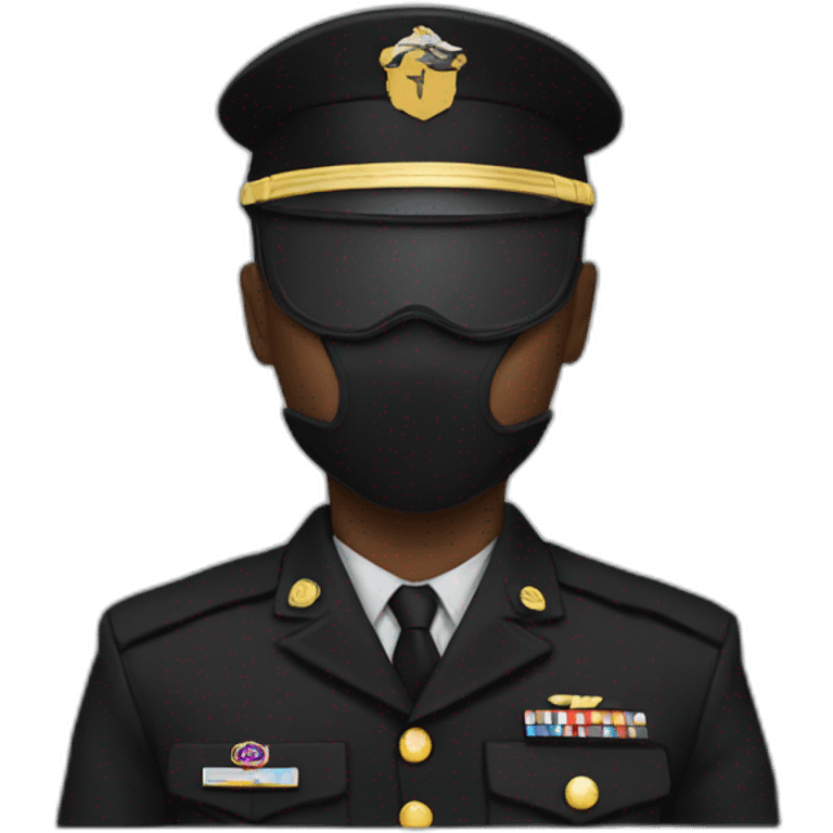 military in black uniform and mask emoji