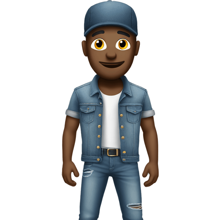 cool dude in denim style no background  emoji