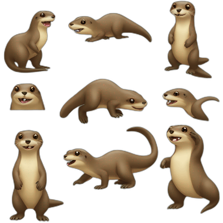 Loutre sur dinosaure emoji