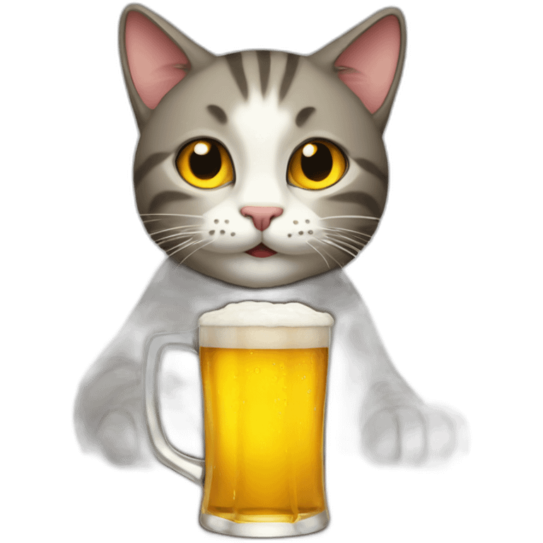 cat drinking beer emoji