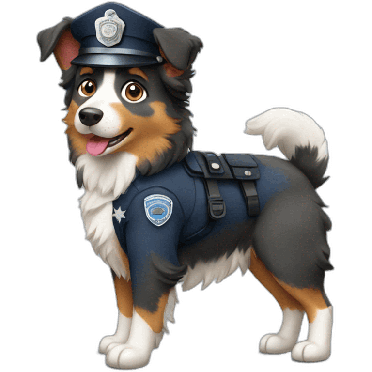 australian Shepherd in Police Uniform standing emoji