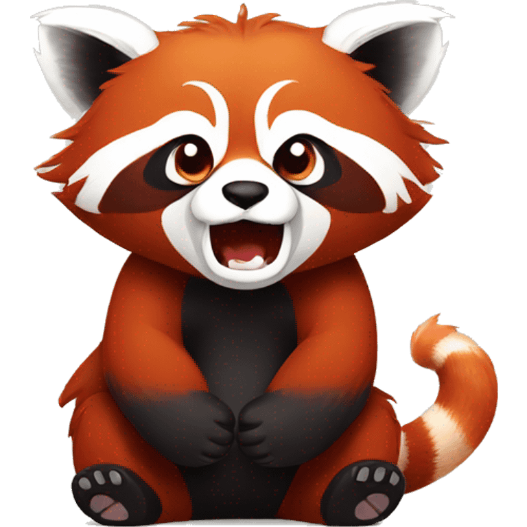 Red panda clenches his fist and is angry emoji