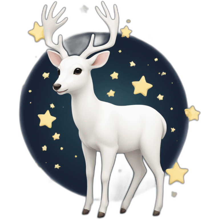 white deer with stars emoji