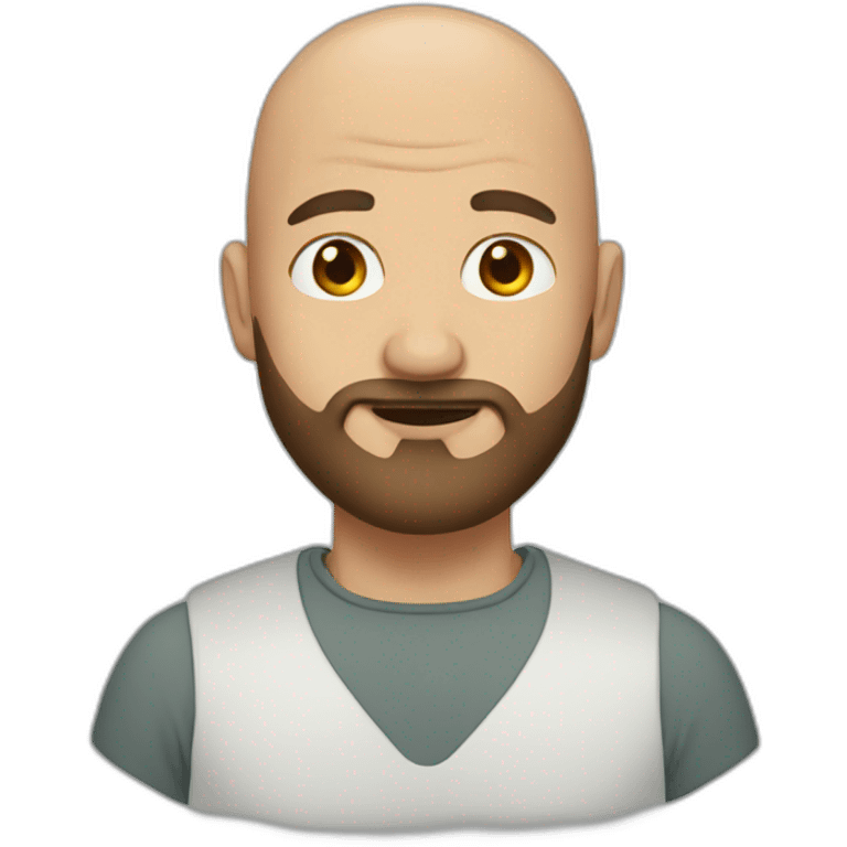 Bald man with brown beard emoji